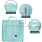 PAVILIA Toiletry Bag Travel Bag for Women Men, Hanging Cosmetic Organizer, Water Resistant Makeup Bag for Accessories Toiletries, Large Travel Essentials Kit (Teal Chevron)