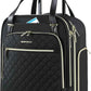 EMPSIGN Underseat Carry On Wheeled - 16" Carry on Bag with Wheels Multi-functional Lightweight Rolling Bag Overnight Weekender Small Suitcase for Women Men Travel Business, Black-Gold Zipper