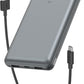Belkin Portable Charger, USB C Power Bank 20000 mAh w/ 2 USB-A Ports, 15W w/A to C Cable for iPhone 16, 15, Samsung Galaxy S25, iPad, Nintendo Switch 2, Google Pixel 10, etc. - Gray