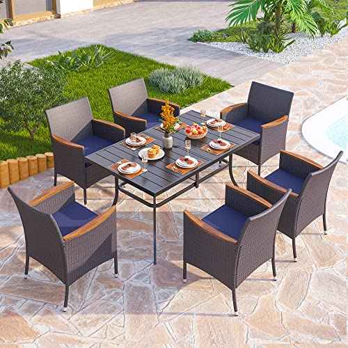 High Back Wicker Patio Dining Chairs Set of 2 (2 Count)