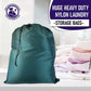Laundry Bag with Locking Closure Drawstring – Extra Large Heavy Duty 100% Nylon, Large & Foldable Clothes Sack – Lightweight Dirty Laundry Organizer for Travel, Dorm, Gym – L 40" x H 50" (GREEN)