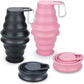 Collapsible Silicone Water Bottle - Foldable, Lightweight, and BPA-Free | 500ml (17oz) Reusable Leakproof Bottle for Camping, Travel, and Gym | Compact & Durable with Carabiner - Black
