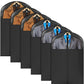 Univivi Garment Bag Suit Bag for Hanging Clothes, 40" Lightweight Full Zipper Washable Suit Cover with Large Visible Window for Suit Coat, Jacket, Sweaters (Set of 6), Black
