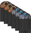 Univivi Garment Bag Suit Bag for Hanging Clothes, 40" Lightweight Full Zipper Washable Suit Cover with Large Visible Window for Suit Coat, Jacket, Sweaters (Set of 6), Black