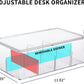 Yesesion Clear Plastic Storage Bins with Lid, Large Cable Organizer Box with Lid and 20 Wire Ties, Adjustable Electronic Cord Management Case for Desk Drawer, Home Office, Art Crafts Supply (2 PACK)
