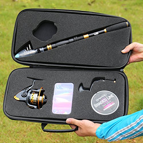 Telescopic Portable Fishing Rod Reel Combo with Spinning Reel and Carrier Bag for Travel