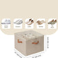 StorageWorks Shoe Organizer for Closet, Fits up to 16 Pairs, Shoe Cubby Storage Containers with Adjustable Dividers and Clear Cover, Mixing of Brown & Beige