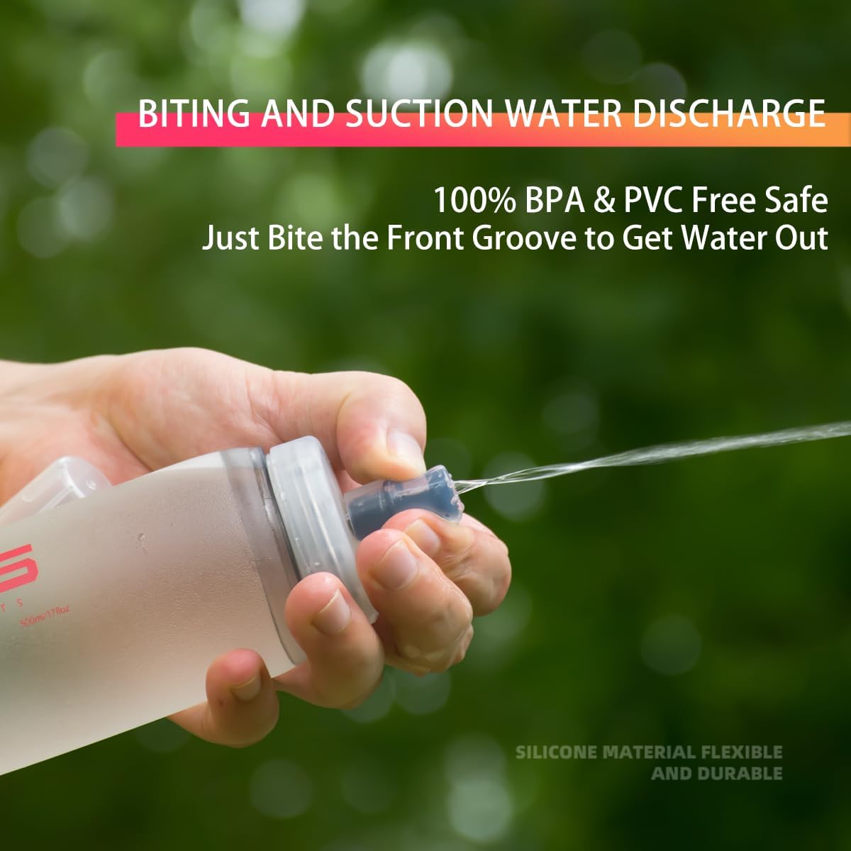 Soft Flasks Soft Running Water Flask Collapsible Soft Water Bottles Small BPA-Free for Sports Hiking Hydration Pack 500 ml/17oz，300 ml/10oz（2pack-300ml,red）