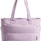 BAGSMART Tote Bag for Women, Lightweight Puffy Tote Bag with Compartments Shoulder Bag Handbag for Travel, Work, Gym,