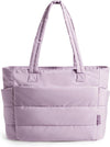 BAGSMART Tote Bag for Women, Lightweight Puffy Tote Bag with Compartments Shoulder Bag Handbag for Travel, Work, Gym,