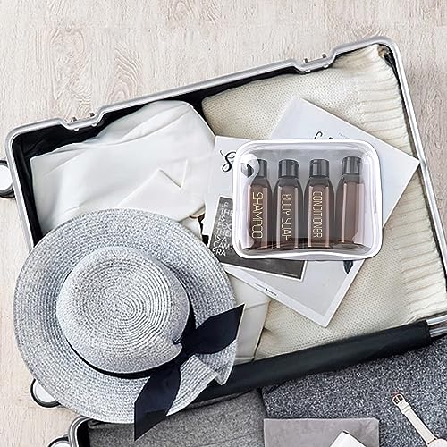 4 Pack 3.4 oz Preprinted Travel Bottles for Toiletries (4 Count)
