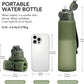 TakeToday Collapsible Water Bottles 32oz, Foldable Travel Water Bottle, BPA Free, Silicone Water Bottle Leakproof for Hiking, International Travel, Outdoors