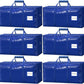 6 Pack Heavy Duty Moving Bags with Padded Wrap Around Handles-Strengthened Zipper Extra Large Storage Totes for Dorm College Clothes Blue