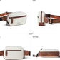 2L Fanny Packs Everywhere Belt Bag Small Fashion Crossbody Waist Pack Faux Leather Waterproof Sling Chest Bag For Women Trendy Beige