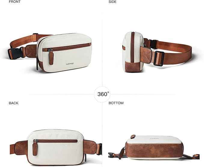 2L Fanny Packs Everywhere Belt Bag Small Fashion Crossbody Waist Pack Faux Leather Waterproof Sling Chest Bag For Women Trendy Beige