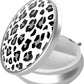 Pill Box, 3 Compartment Portable Travel Medicine Box with Mirror, Compact and Cute, Fits in Purse and Pocket, Medicine and Vitamin Organizer (Snow Leopard)