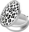 Pill Box, 3 Compartment Portable Travel Medicine Box with Mirror, Compact and Cute, Fits in Purse and Pocket, Medicine and Vitamin Organizer (Snow Leopard)