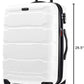 Samsonite Omni PC Hardside Expandable Luggage with Spinner Wheels, Checked-Medium 24-Inch, White
