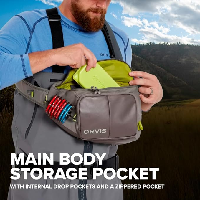 Orvis Mini Sling Pack (26B2) Shoulder Strap Tackle Backpack - Fly Fishing Tool Bag of 100% Recycled ECO CORDURA Fabric With TPU Coating, 5-Liter Capacity and Internal Features, Fishe Unbound Brown - One Size