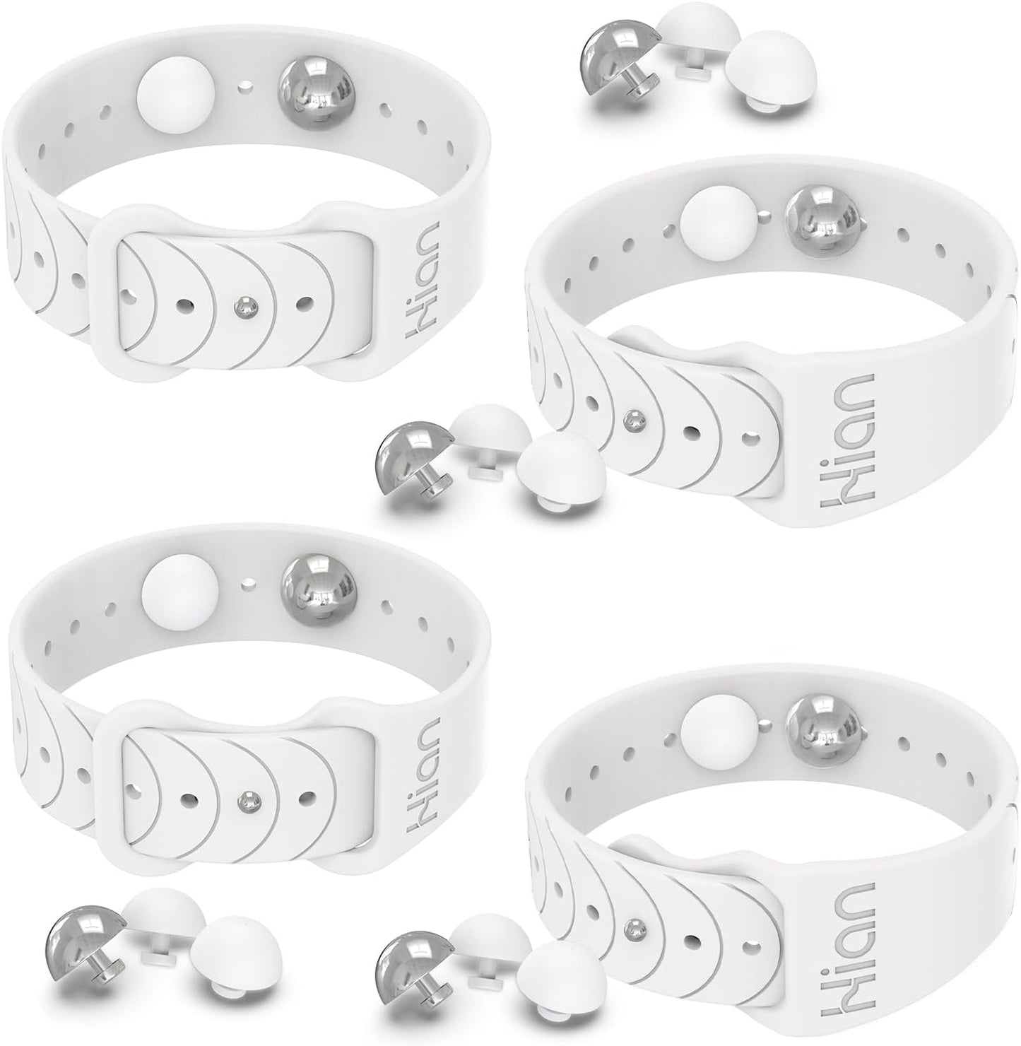 Motion Sickness Bands Anti Nausea Acupressure Wristband Sea Sickness Wristbands Nausea Bands Natural Relief Motion & Morning Sickness -（2 Pairs White
