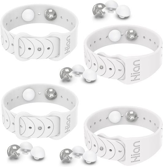 Motion Sickness Bands Anti Nausea Acupressure Wristband Sea Sickness Wristbands Nausea Bands Natural Relief Motion & Morning Sickness -（2 Pairs White
