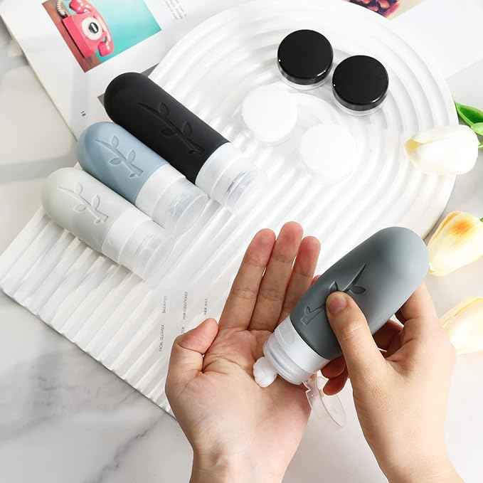 18pack Travel Bottles for Toiletries,TSA Approved Silicone Travel Containers for Toiletries,Leak Proof Refillable Liqus Shampoo And Conditioner travel Essentials toiletry Bottles