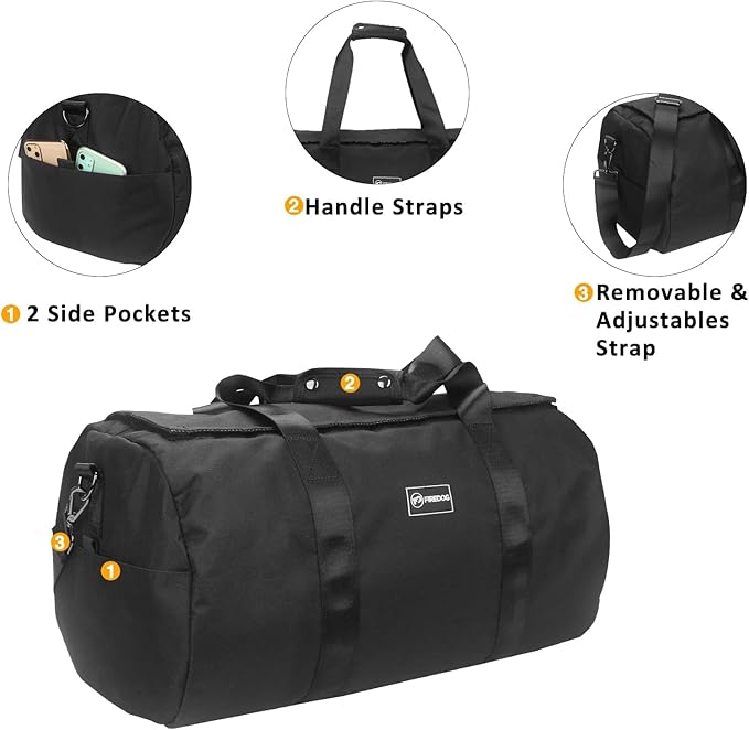FIREDOG Smell Proof Duffle Bag, Large Smell Proof Bag for Travel Storage