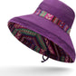 Women Wide Brim Sun Hats Metal Wired Edge Summer UV Protection Beach Fishing Hat for Hiking Garden Travel Chin Strap
