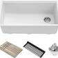 KRAUS Kitchen Sink Bellucci 32” Undermount Workstation Granite, Metallic White, Accessories, KGUW1-33WH