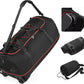 Vomgomfom 32" Soft-Sided Foldable Wheeled Travel Duffel Bag,Expandable 110L to 140L Rolling Cargo Bag with 2 Wheels and Multiple Pockets,Black-red - Roamly