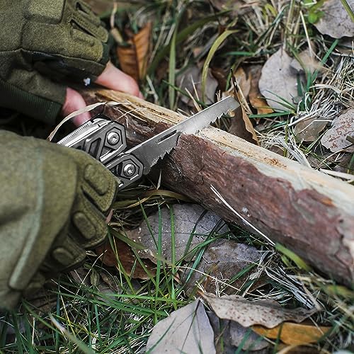 Multitool, 21-in-1 Stainless Steel Pocket Knife with Screwdriver Sleeve, Self-locking Pliers with Sheath-Perfect for Outdoor, Survival, Camping, Hiking, Simple Repair
