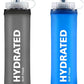 24oz Collapsible Soft Water Bottle, BPA-Free, Soft Flask with Bite Valve, for Climbing, Running, Hiking, Marathon (Bule & Grey, 2Pack)