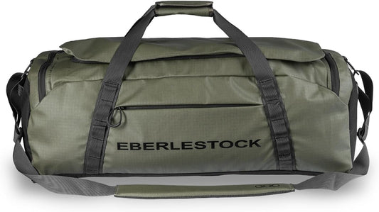 Eberlestock Hyllus Duffel Bag for Men - Durable, Water-Resistant, Small Men's Duffle Bag with Zipper Pockets, Ideal for Travel & Gym, Tactical Gear Bag, Hunting, Fishing, Camping - Military Green, 65L - Roamly