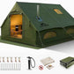 Inflatable Camping Tents 8-10 Person,129 Square Feets Large Inflatable Camping Tent with Stove Jack,Blow up Tent with Mesh Windows & Pump