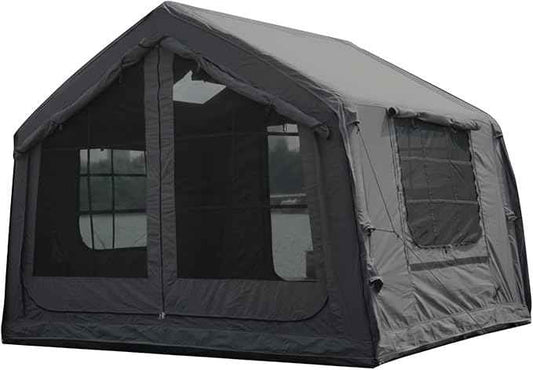 Cotton Inflatable Camping Tent, 2-4 Person, Windproof Glamping Design with Skylight, Instant Setup (2~4person(10.2'L X 8'W X 7'H)-Green)