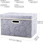 PRANDOM Collapsible Storage Boxes with Lids Fabric Decorative Storage Bins Cubes Organizer Containers Baskets with Cover Handles Divider for Bedroom Closet Living Room 14.9x9.8x9.8 Inch 3 Pack