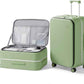 mixi 26 Inch Large Checked Luggage PC Hard Shell Suitcase Top Opening Aluminum Frame Travel Suitcases with Wheels, Avocado Green