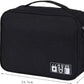 Cable Organizer bag for women or men,Electronic Accessories Carry Case Portable Waterproof Double Layers All-in-One Storage Bag for Cord, Charger, Phone, Earphone (Black)