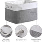 TheWarmHome Organization and Storage Basket for Organizing - 3 Pack 16x12x12 inch Cube Storage Bin Fabric Storage Cubes for Organizer Cloth Gift Toy Closet (White & Grey)