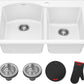 KRAUS Forteza 33-inch Granite Drop In/Undermount 60/40 Double Bowl White Kitchen Sink, KGD-50WHITE