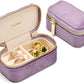 Small Travel Jewelry Case, Mini Tiny Plush Velvet Jewelry Box for Women and Girls, Pocket Size Jewelry holder organizer for Rings Earrings and Small Items(Lavender)