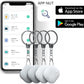 Key Finder, Bluetooth Tracker Item Locator with Key Chain for Keys Pet Wallets or Backpacks and Tablets, Batteries Include (2 White & 2Gray, 4 Pack)