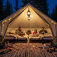 DANCHEL OUTDOOR B6 Luxury Glamping Wall Tent w/Stove Jack, No Center Pole, Higher Side Wall, 900D Flame Retardant Oxford for 4 Season 4-6 Person Family Yurt Cabin Glamping Camping,13ft/16.4ft