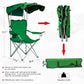 Camping Chairs with Canopy, Portable Quad Lawn Chair for Adults, Folding Recliner Chair with Shade and Cup Holder Outdoor Events,Support 350 LBS… Green