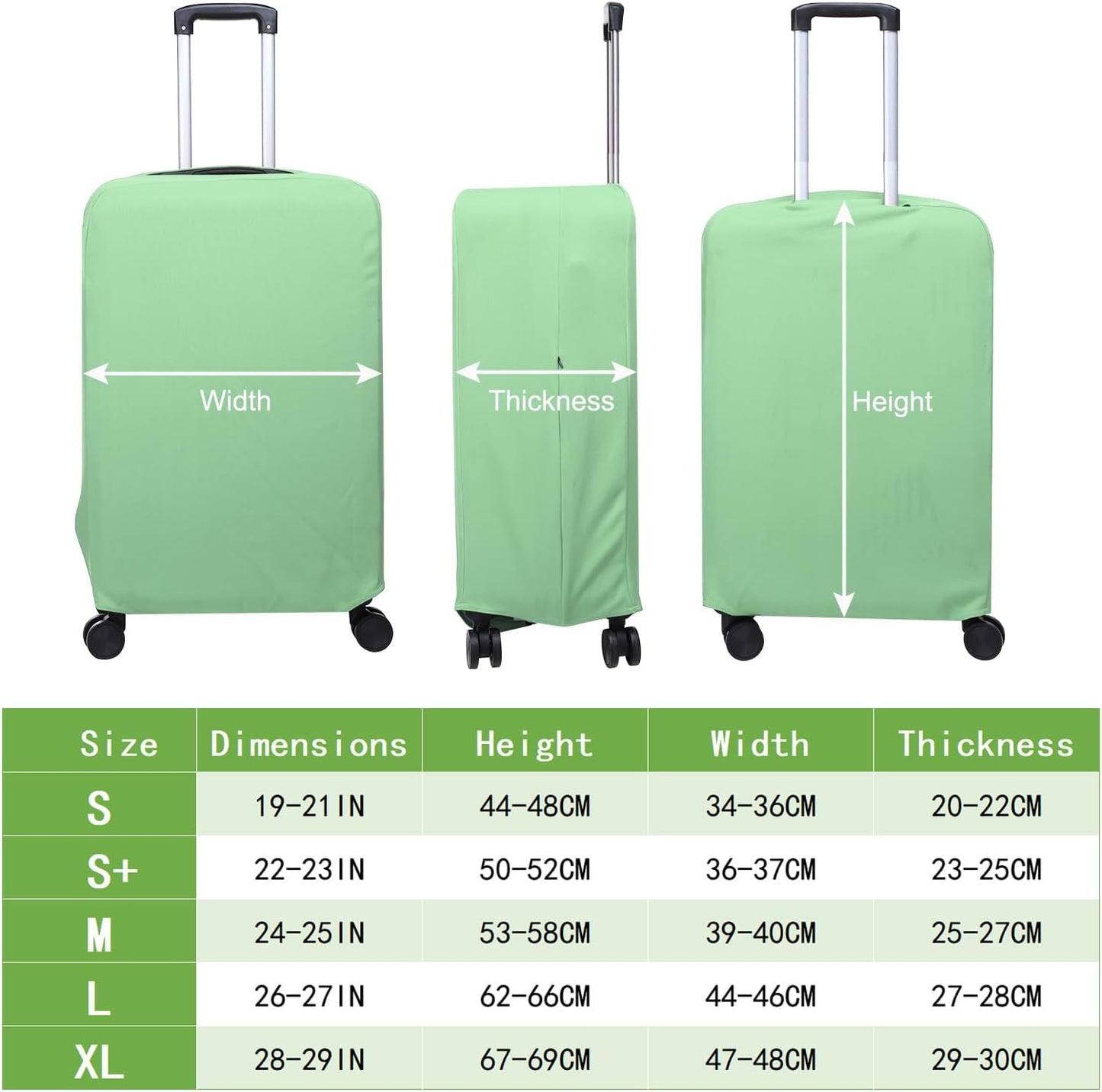PATIKIL Luggage Cover, Suitcases Covers Elastic Carry on Cover Protector Washable Scratch-Resistant Fits 28-29 Inch Luggage for Travel Business Trips, Light Green