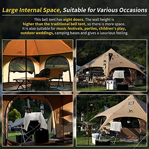 TOMOUNT Canvas Bell Tent with Stove Jack