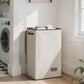 SOLEDI Laundry Hamper with Lid 90L Large & Tall Collapsible Laundry Basket, Clothes Hamper with Bag Removable Easy to Carry, Dirty Hampers for Bedroom, Bathroom, Dorm, College, Beige