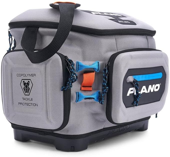 Plano Atlas 3700 Tackle Bag, Premium EVA-Constructed Fishing Tackle Bag, Molded Waterproof Base, Water-Resistant Cell Phone Pocket, Magnetic Tool and Hook Holder