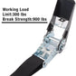 XSTRAP STANDARD Ratchet Tie Down Straps 4 Pk 10 Ft- 300 Lbs Load Cap- 900 Lbs Break Strength-Cargo Straps for UTV, ATV, Pickup,Truck, Moving Appliances, Lawn Equipment, Black