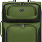 U.S. Traveler Lightweight Rolling 20" Carry On Luggage Softside Suitcase, Green, 4 Wheel
